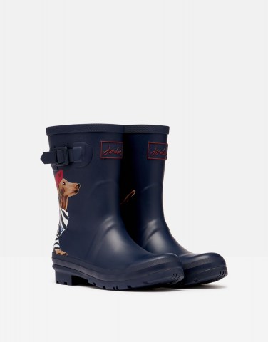 Joules Molly Welly Navy Sausage Dog
